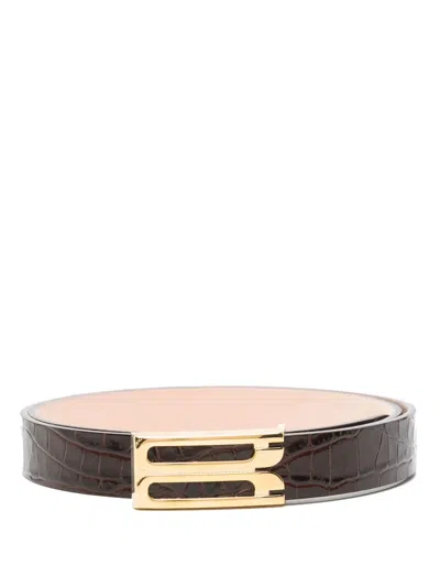 Victoria Beckham Brown Calf Leather Belt