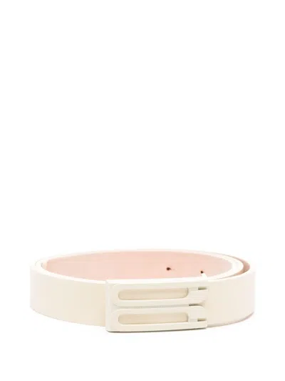 Victoria Beckham Leather Belt In White