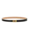 Victoria Beckham Textured Black Leather Belt In Black
