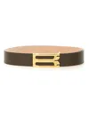 Victoria Beckham Adjustable Oversized Belt Gold-tone Buckle In Black