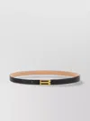 Victoria Beckham Leather Belt Adjustable Gold-tone Buckle In Black