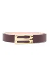 Victoria Beckham Red Collection Solid Formal Belt In Bordeaux