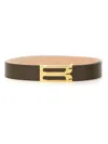Victoria Beckham Adjustable Oversized Belt Gold-tone Buckle In Black