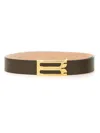 Victoria Beckham Adjustable Oversized Belt Gold-tone Buckle In Black