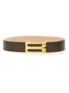 Victoria Beckham Adjustable Oversized Belt Gold-tone Buckle In Black
