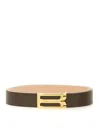 Victoria Beckham Adjustable Oversized Belt Gold-tone Buckle In Black