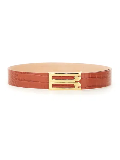 Victoria Beckham Leather Belt In Buff
