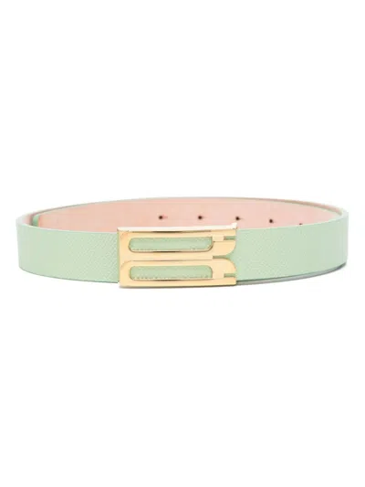 Victoria Beckham Leather Belt In Green