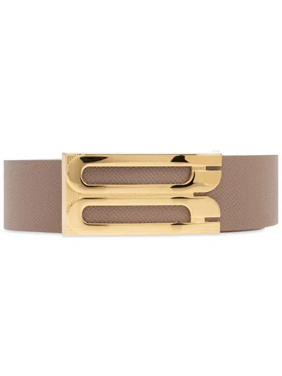Victoria Beckham Leather Belt In Neutrals