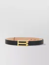 Victoria Beckham Leather Belt With Adjustable Length And Gold-tone Buckle In Neutrals