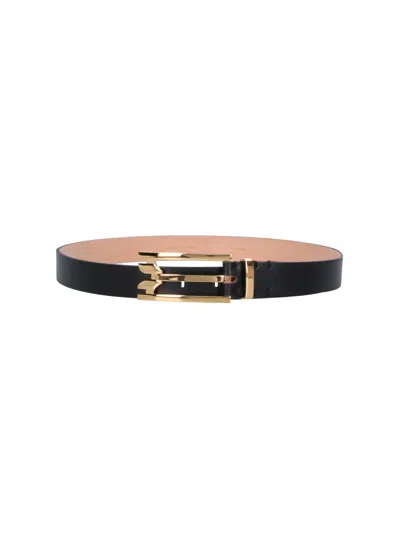 Victoria Beckham Leather Belt With Buckle Detail In Multi