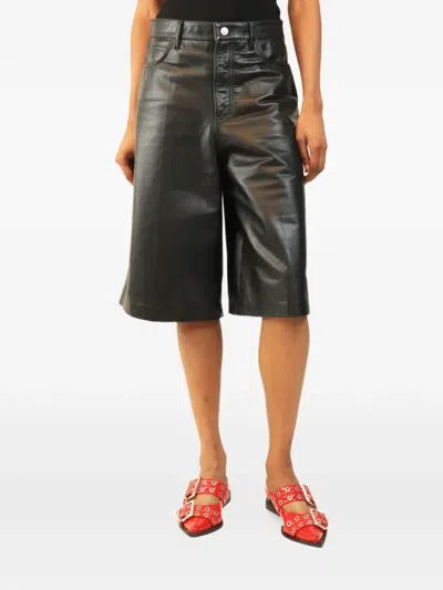 Pre-owned Victoria Beckham Leather Culottes In Black