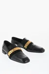 Victoria Beckham Leather Debbie Loafers With Golden Detail In Black
