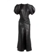 Victoria Beckham Gathered Waist Viscose Dress In Black