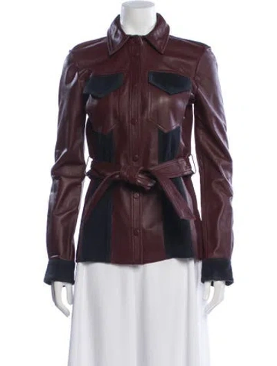 Pre-owned Victoria Beckham Leather Jacket In Multi