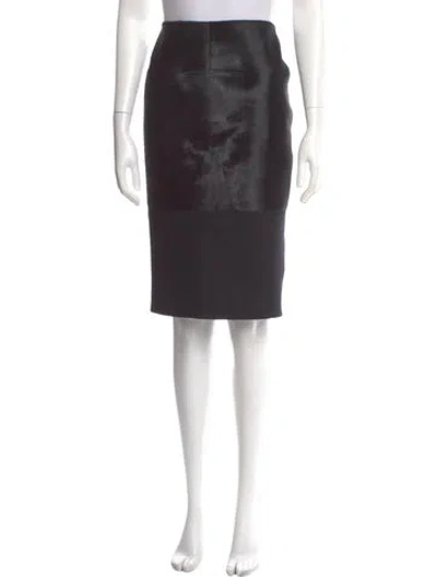 Pre-owned Victoria Beckham Leather Knee-length Skirt In Black