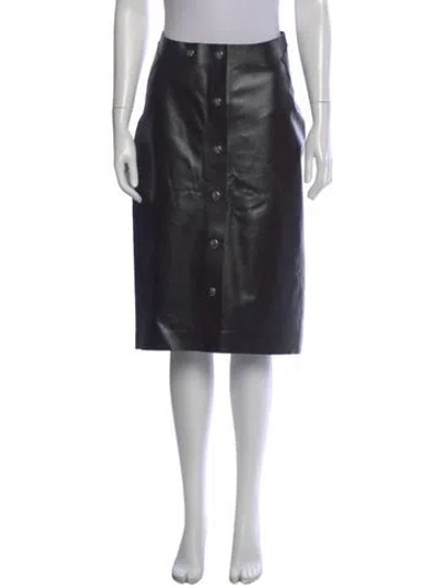 Pre-owned Victoria Beckham Leather Midi Length Skirt In Black