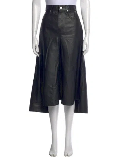 Pre-owned Victoria Beckham Leather Midi Length Skirt In Neutral