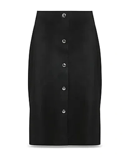 Victoria Beckham Leather Midi Skirt In Black