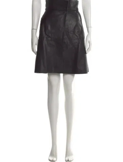 Pre-owned Victoria Beckham Leather Mini Skirt In Black