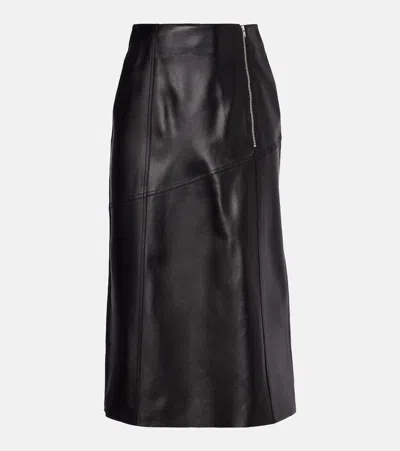 Victoria Beckham Leather Pencil Skirt In Black