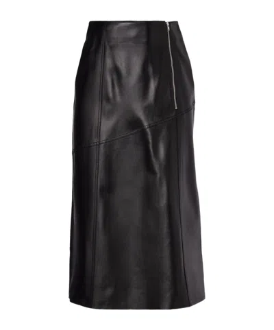 Victoria Beckham Leather Pencil Skirt In Black