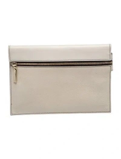Pre-owned Victoria Beckham Leather Portfolio In Neutral