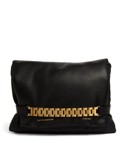 Victoria Beckham Leather Puffy Pouch Bag In Black