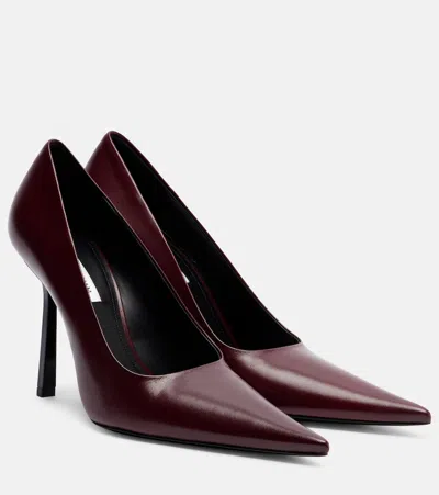 Victoria Beckham Leather Pumps In Burgundy