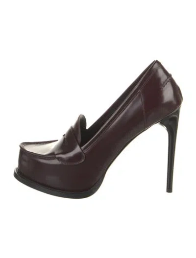 Pre-owned Victoria Beckham Leather Pumps In Burgundy