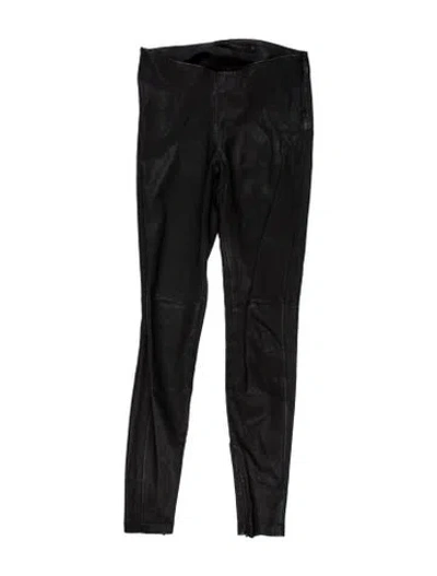 Pre-owned Victoria Beckham Leather Skinny Leg Pants In Black