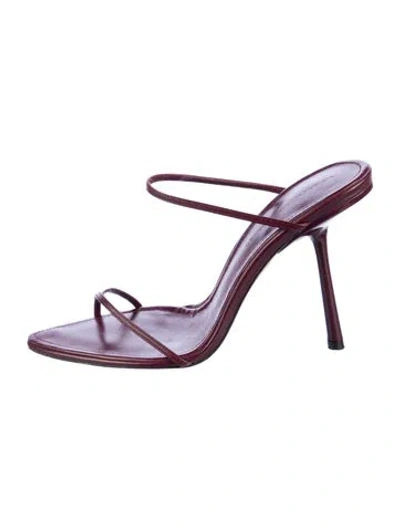Pre-owned Victoria Beckham Leather Slides In Purple