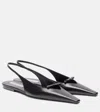 Victoria Beckham Leather Slingback Flats In Black