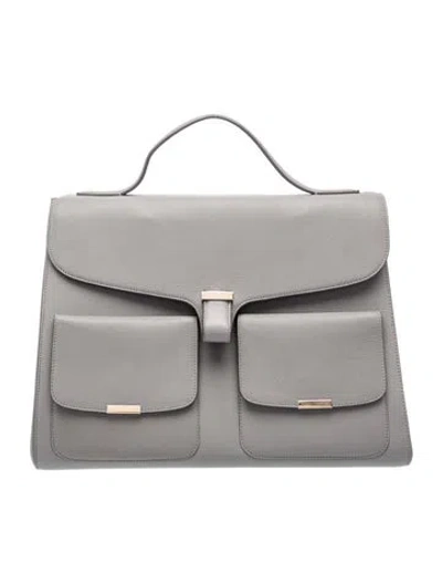 Pre-owned Victoria Beckham Leather Top Handle Bag In Gray