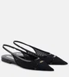Victoria Beckham Leather-trimmed Mesh Slingback Flats In Black