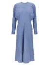 Victoria Beckham Classic Dolman Sleeve Midi Dress In Light Blue
