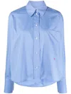 Victoria Beckham Shirt Cropped Long Sleeves In Light Blue