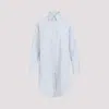 Victoria Beckham Yellow Chamomile Organic Cotton Wrap Front Blouse In Light Blue