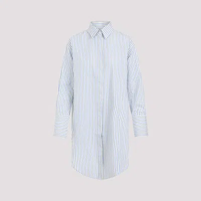 VICTORIA BECKHAM LIGHT BLUE WRAP FRONT BLOUSE