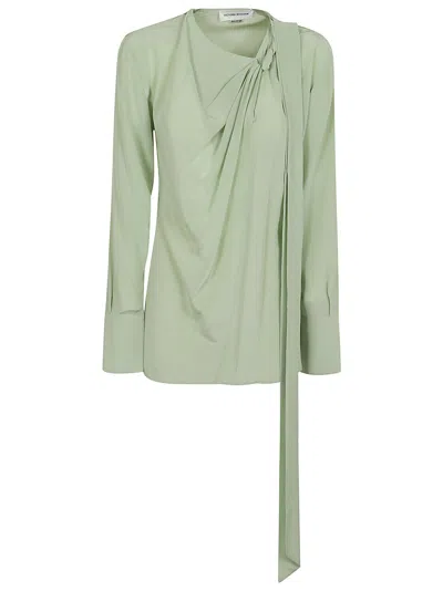 VICTORIA BECKHAM VICTORIA BECKHAM LIGHT GREEN SILK CREPE DE CHINE DRESS