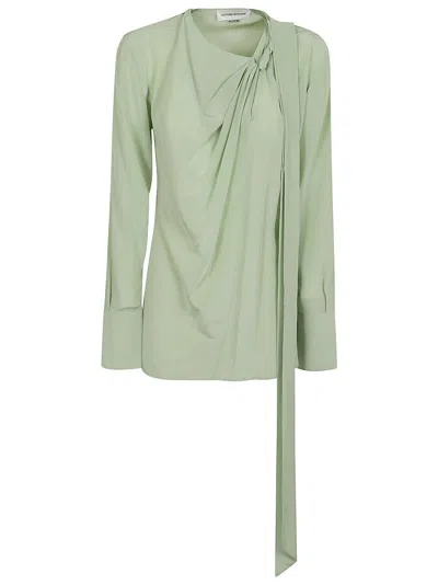Victoria Beckham Light Green Silk Crepe De Chine Dress