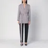 Victoria Beckham Light Grey Wool Jacket With Belt In Grey