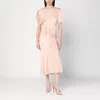 Victoria Beckham Light Pink Damask Dress With Gathering