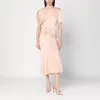 Victoria Beckham Light Pink Damask Dress With Gathering