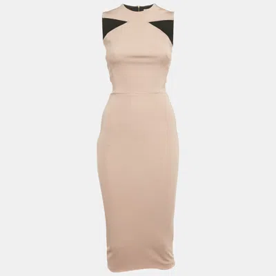 Pre-owned Victoria Beckham Light Pink Stretch Crepe Sheath Dress S