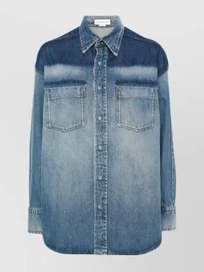 VICTORIA BECKHAM LIGHT WASH DENIM SHIRT
