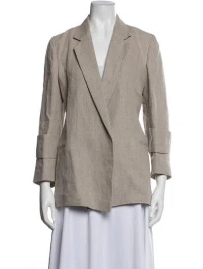 Pre-owned Victoria Beckham Linen Blazer In Neutrals
