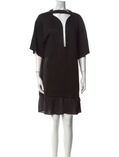 Pre-owned Victoria Beckham Linen Knee-length Dress In Blue