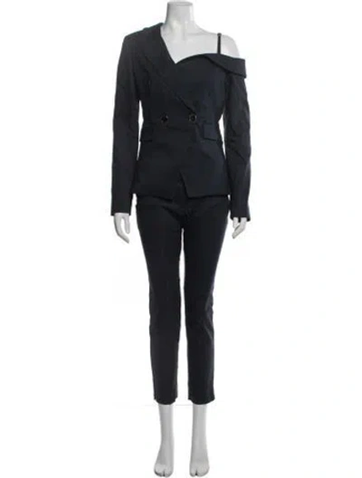 Pre-owned Victoria Beckham Linen Pantsuit In Blue