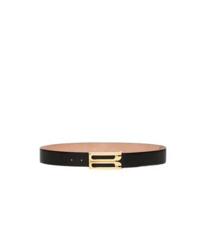 Victoria Beckham Logo Belt In Black